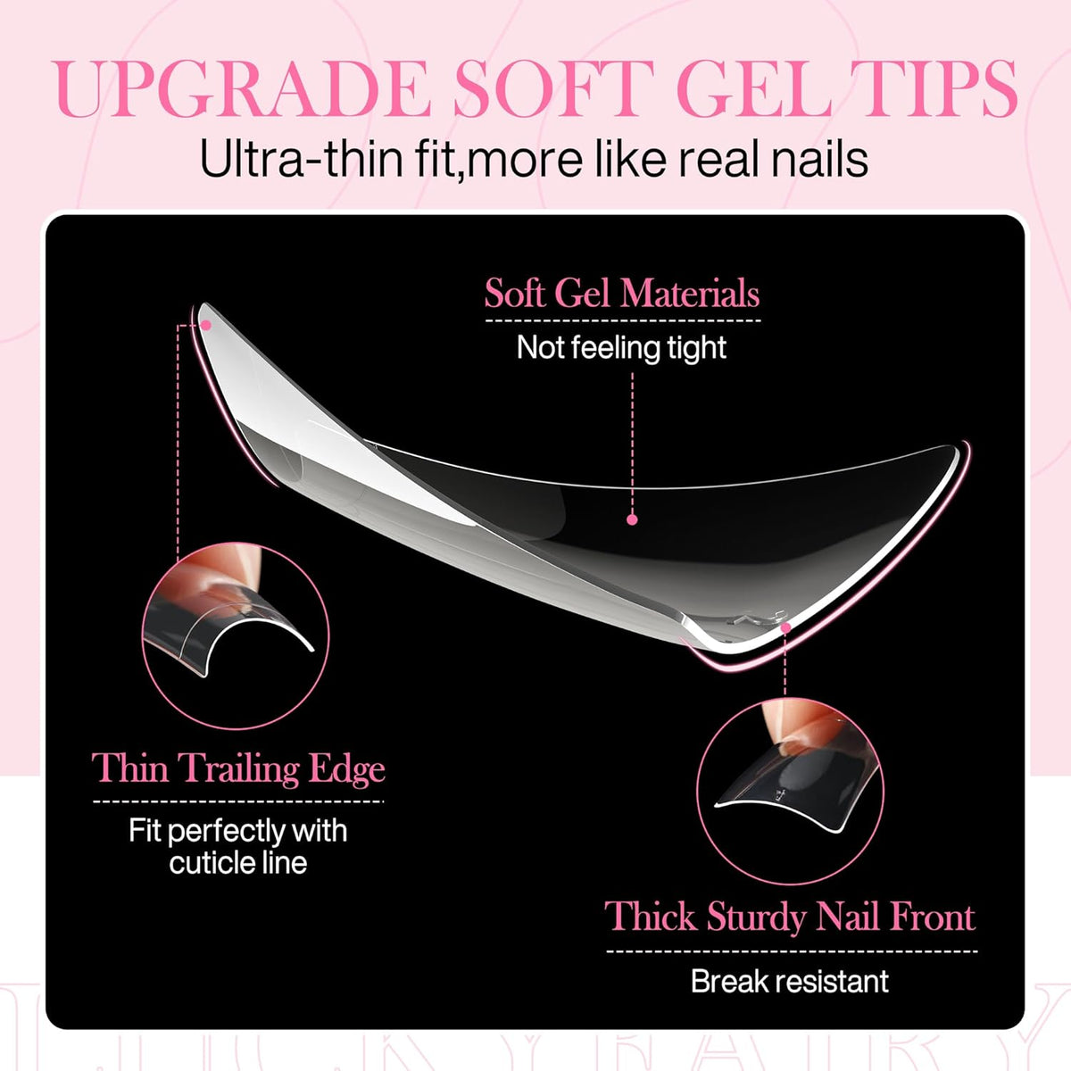 Half Cover Duck Nail Tips 504 Pcs Duck Press on Nails Clear Soft Gel Short Duck Nail Tips 11 Sizes