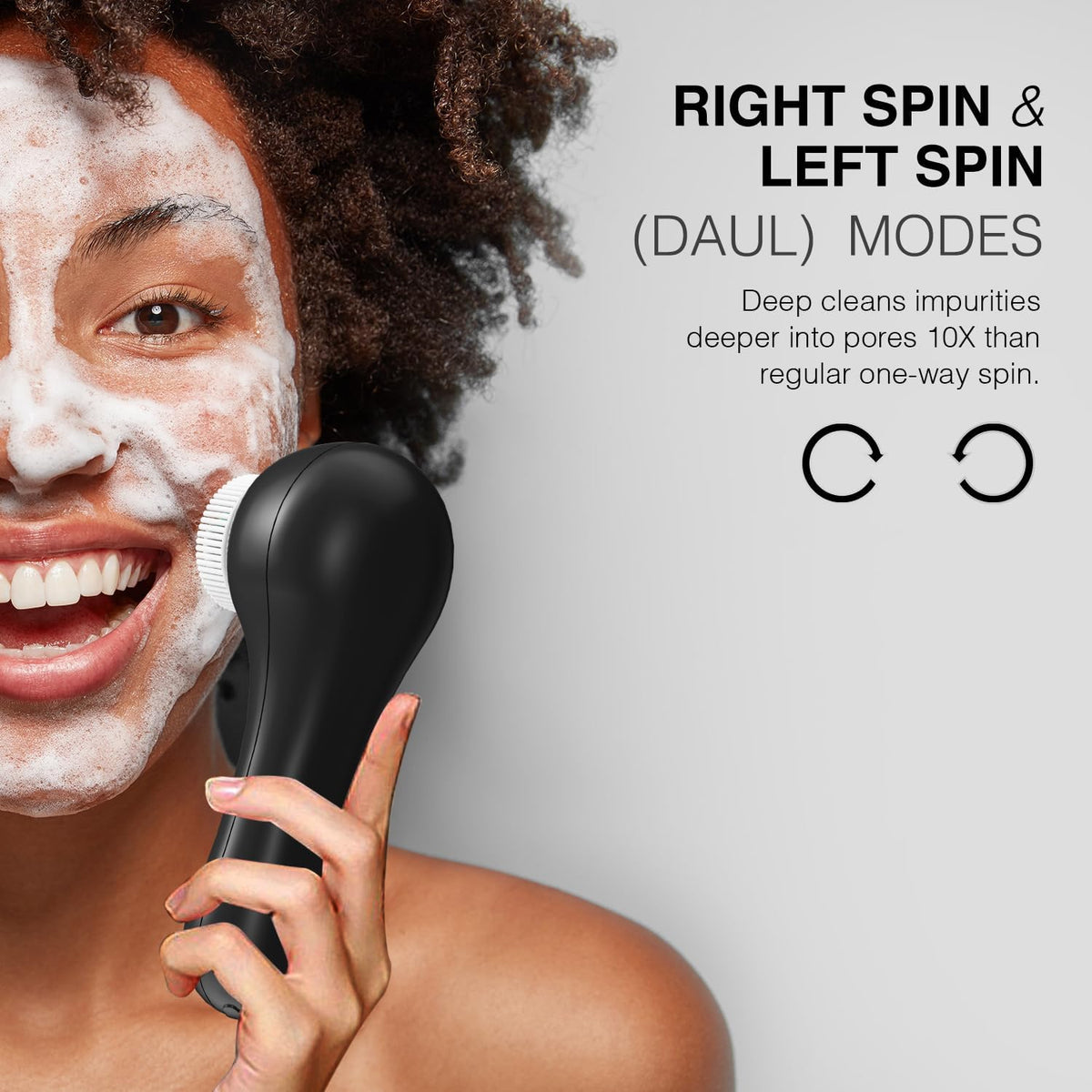 Face Scrubber Exfoliator, Rechargeable Facial Cleansing Brush with 5 Brush Heads, Deep Cleaning for