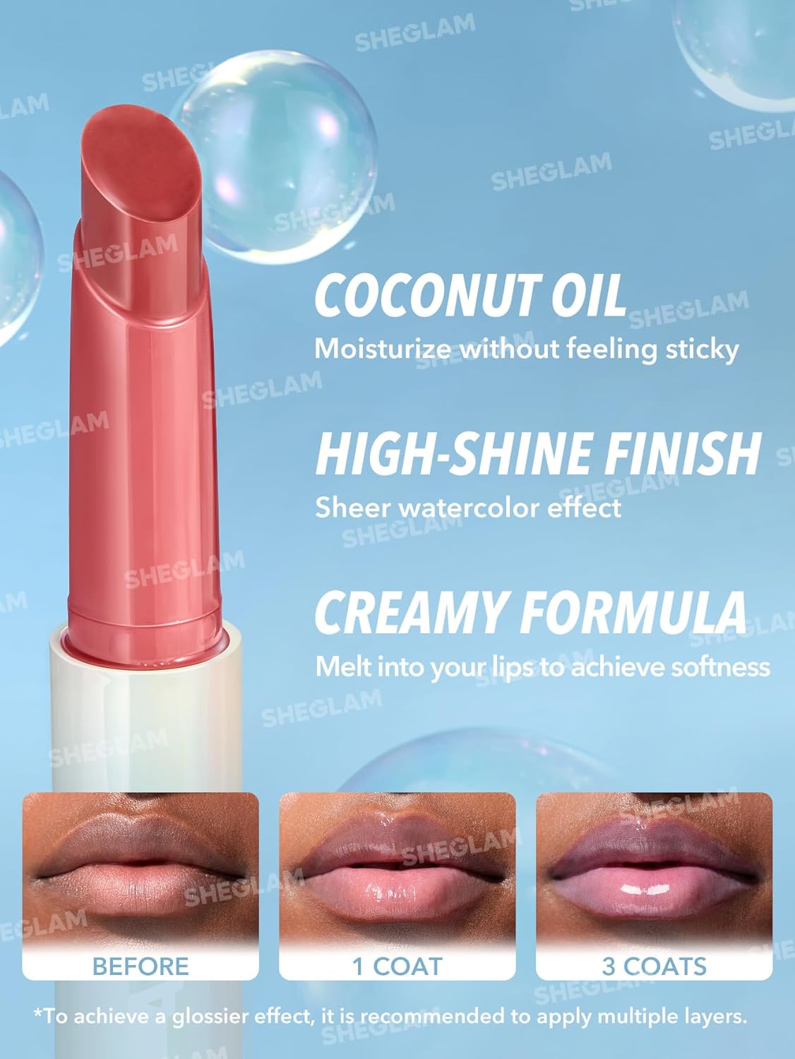 SHEGLAM PoutPerfect Moisturizing Solid Lip Gloss Non Sticky Lipstick with Coconut Oil - Makin' Me