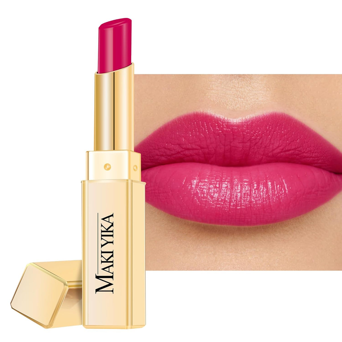 MAKI YIKA Moisture Hot Pink Lipstick for Women Hydrate Lip Balm for Dry Cracked Lips Weightless