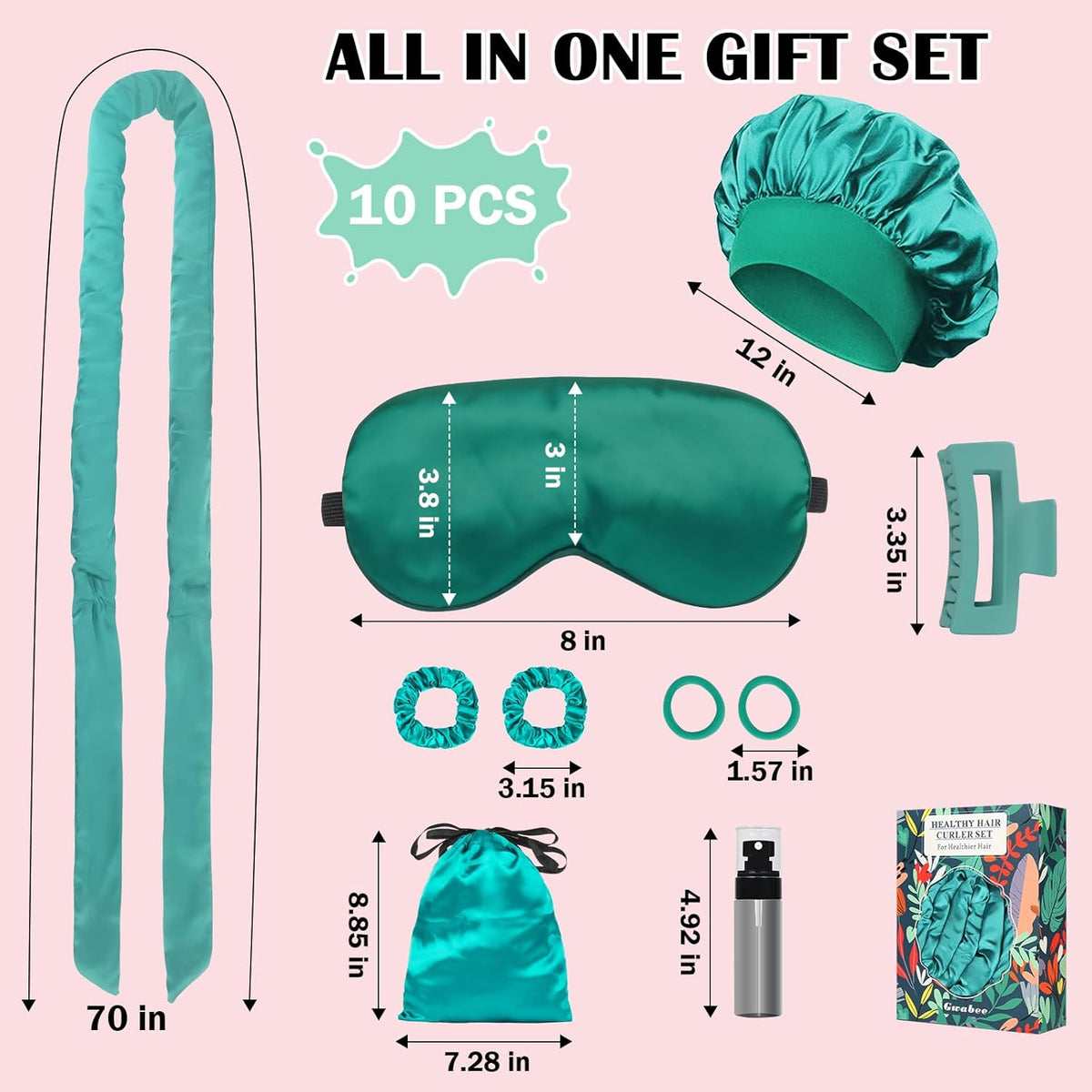 Satin Heatless Curls Overnight Hair Curlers to Sleep In Hair Curler Rollers No Heat Hair Wrap for