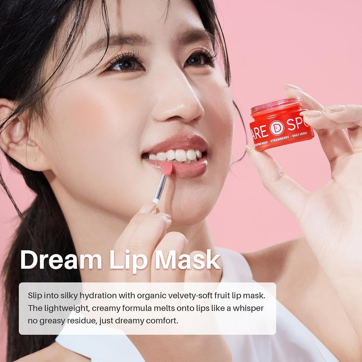 Sleeping Lip Mask Strawberry - Overnight Lip Treatment, Lip Care Hydration, Repair for Dry Cracked