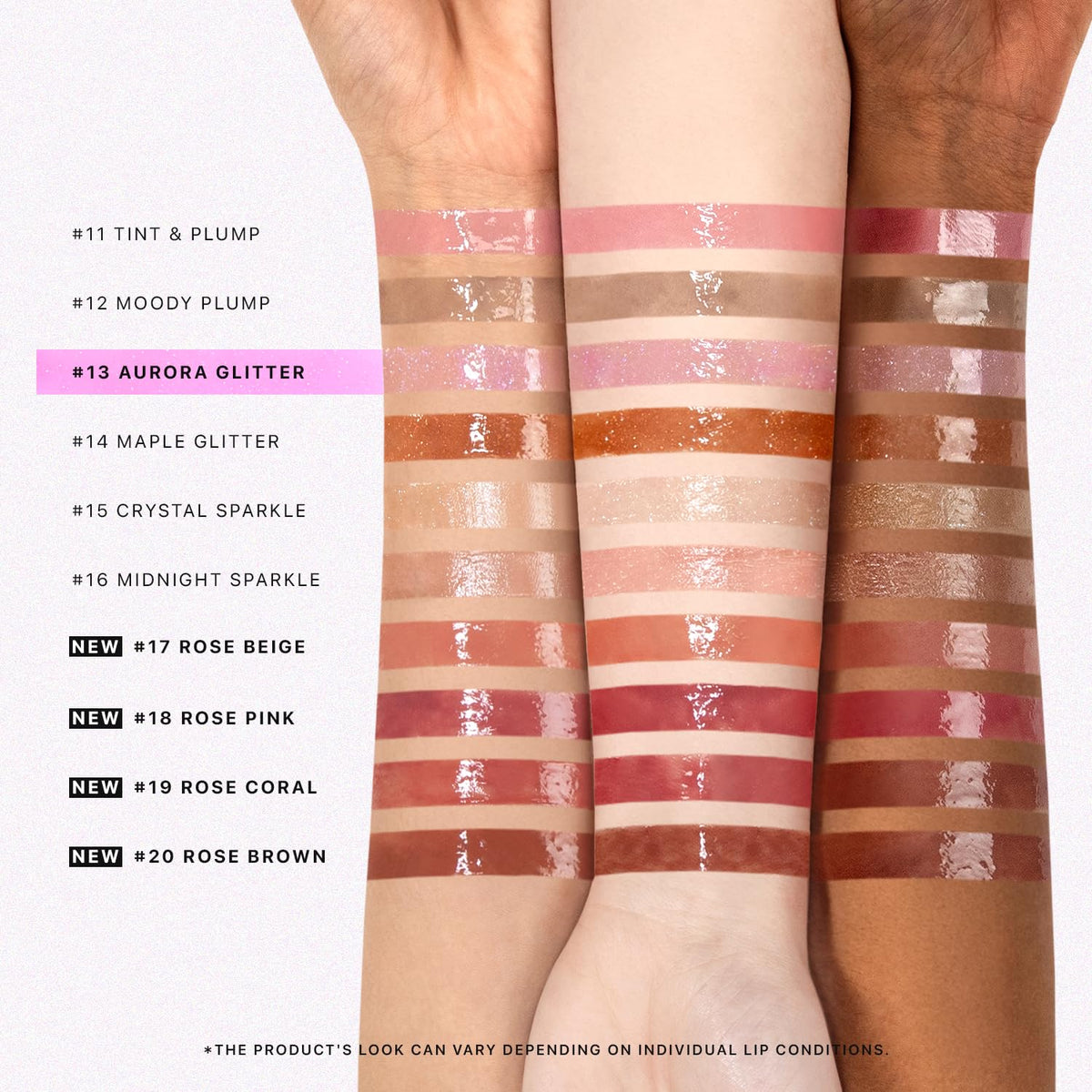 Nature Republic HONEY MELTING LIP GLITTER (13 AURORA) SOFT LIP STICK Hydrating Gloss, Moisturizing