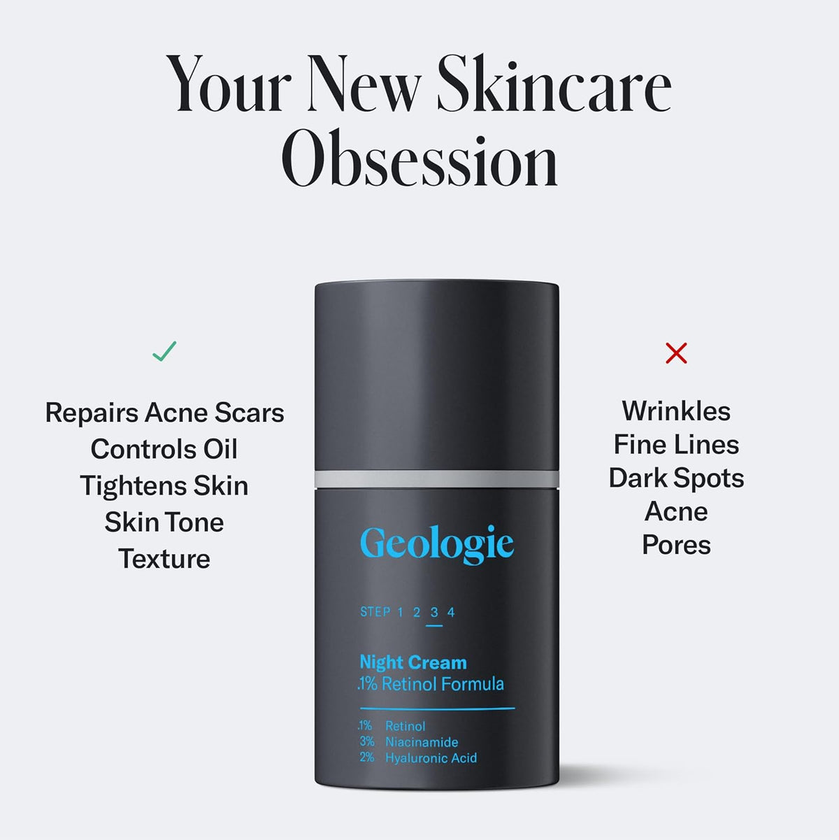 Geologie Retinol Anti-Aging Face Cream for Sensitive Skin | Beginner-Friendly .1% Retinol Formula |