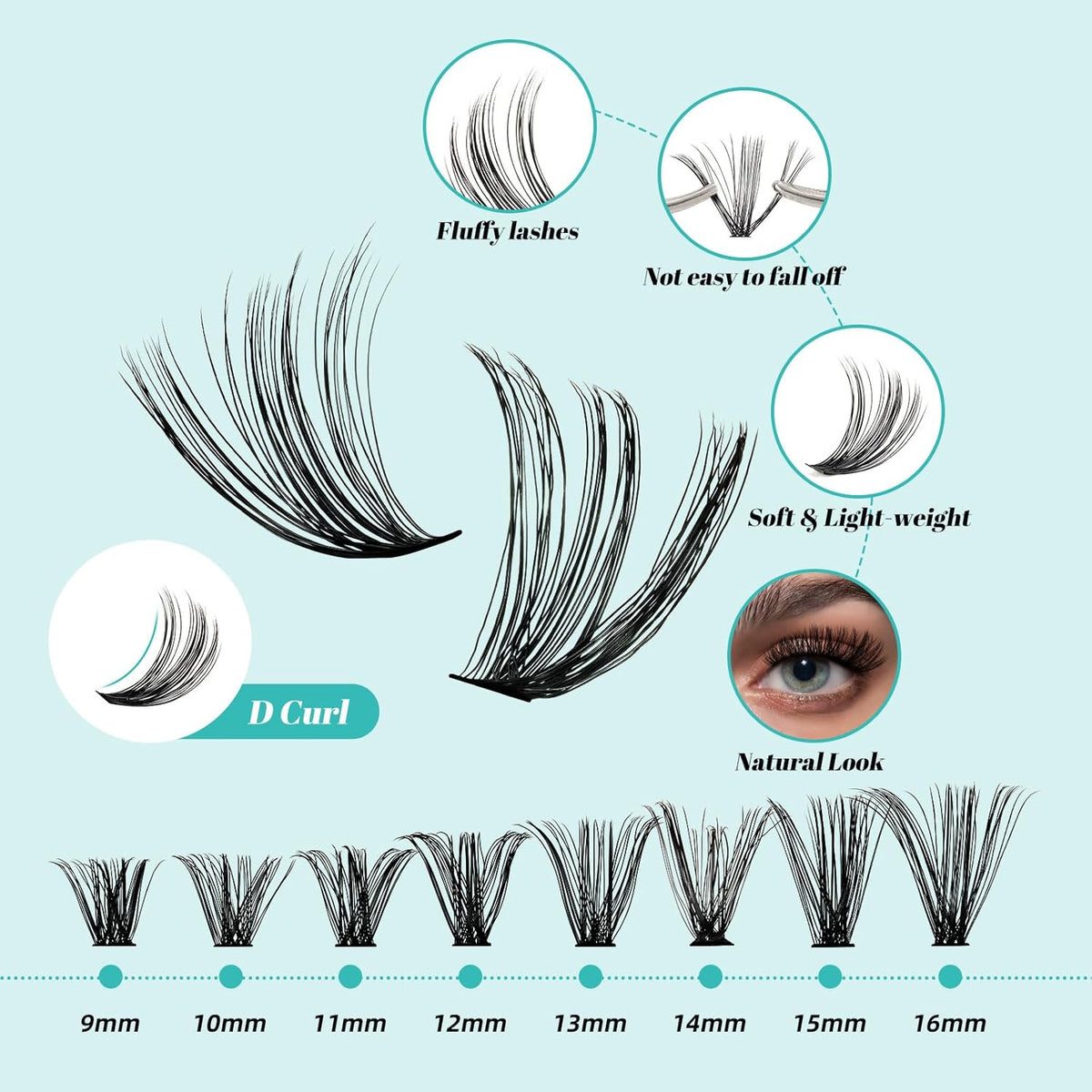 Lash Extension Kit 320Pcs,DIY Individual Lashes Clusters Kit,Lash Bond And Seal,Lash Remover For