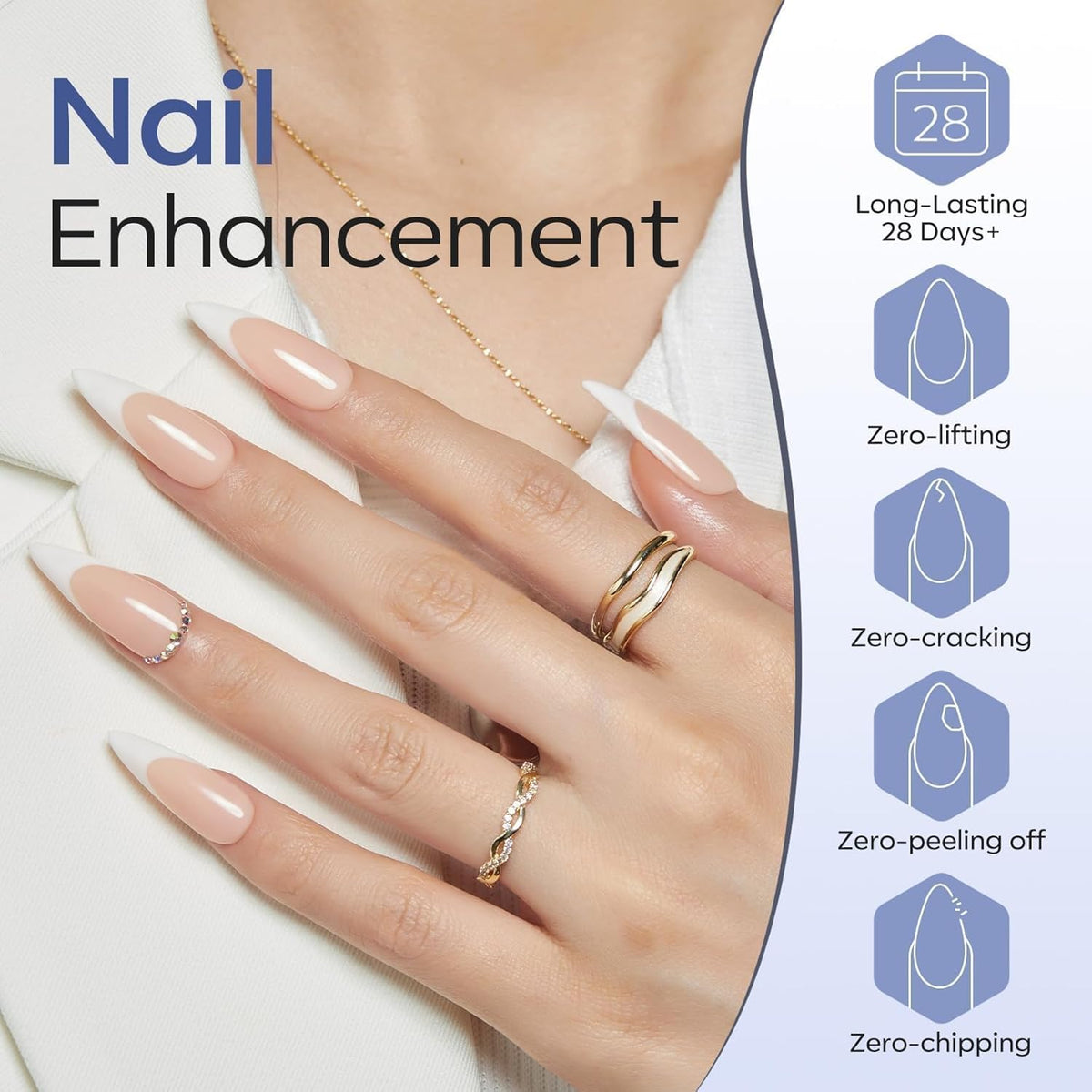 modelones Gel Top Coat, 2Pcs Clear Glossy Finish No Wipe Top Coat Summer Gel Nail Polish, Acrylic