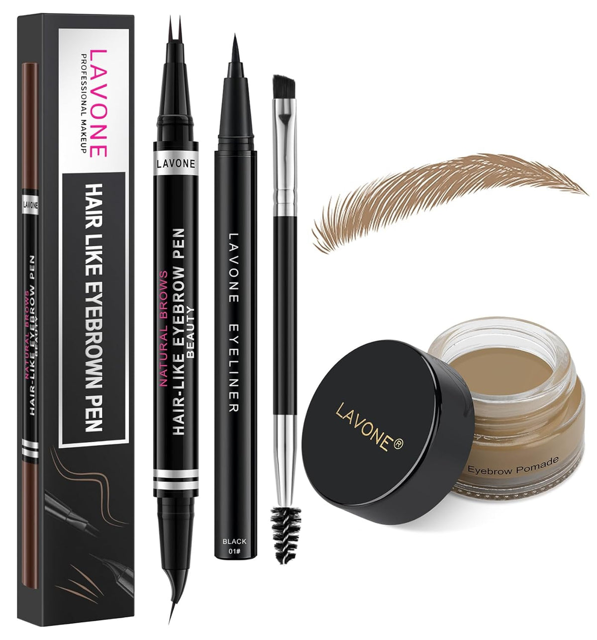 LAVONE Hair-Like Eyebrow Pen Makeup kit, Eyebrow Pencils for Women with Waterproof Microblading