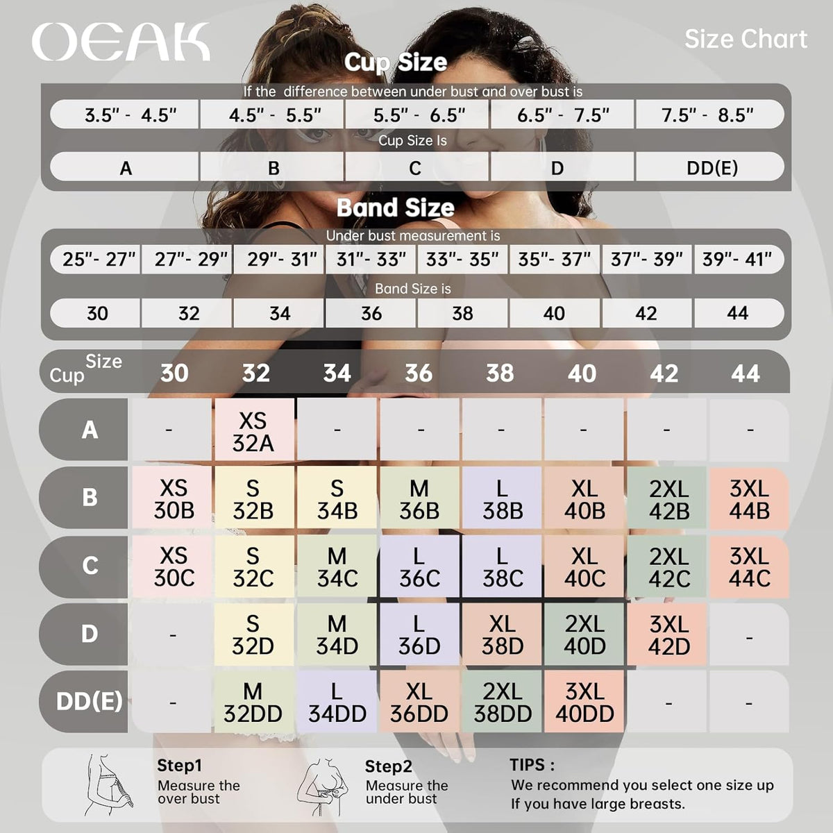 OEAK Womens Deep V Bras Wireless Comfortable Bra Supportive No Underwire Bras Tshirt Push Up
