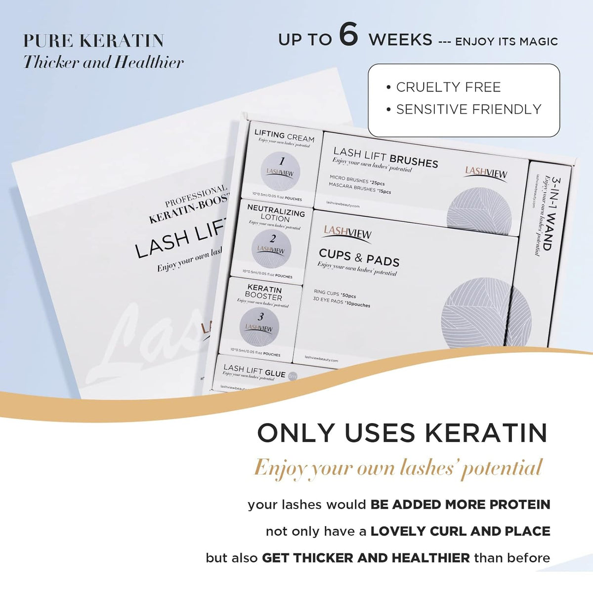 LASHVIEW Lash Lift Kit,Lash Lift,Professional Eyelash Perm Kit,Liquid Set,Semi-Permanent,Curling