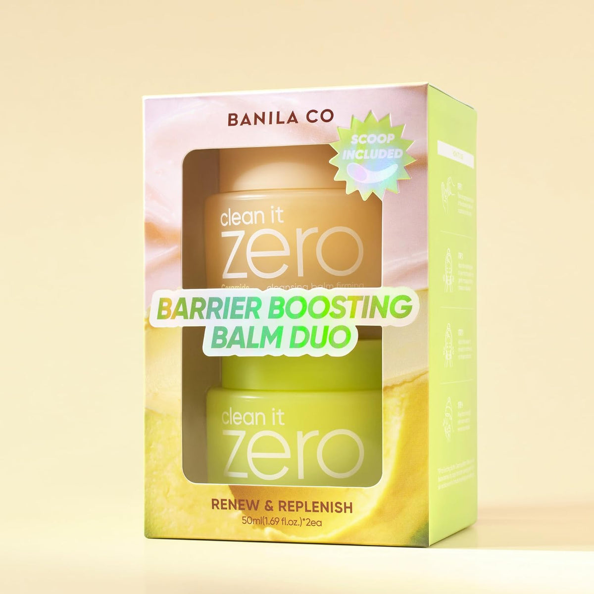 BANILA CO Clean it Zero Barrier Boosting Balm Duo | Enriching Butter & Firming Cleansing Balms for