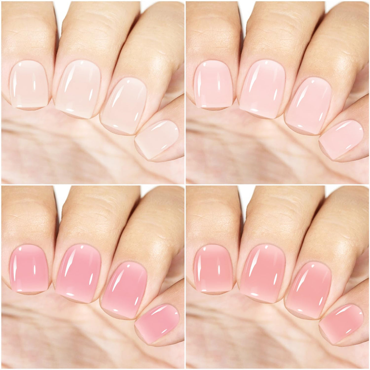 Vishine Gel Nail Polish Starter Kit with UV LED Nail Lamp, 45ColorSheer Milky Pink Jelly Nude