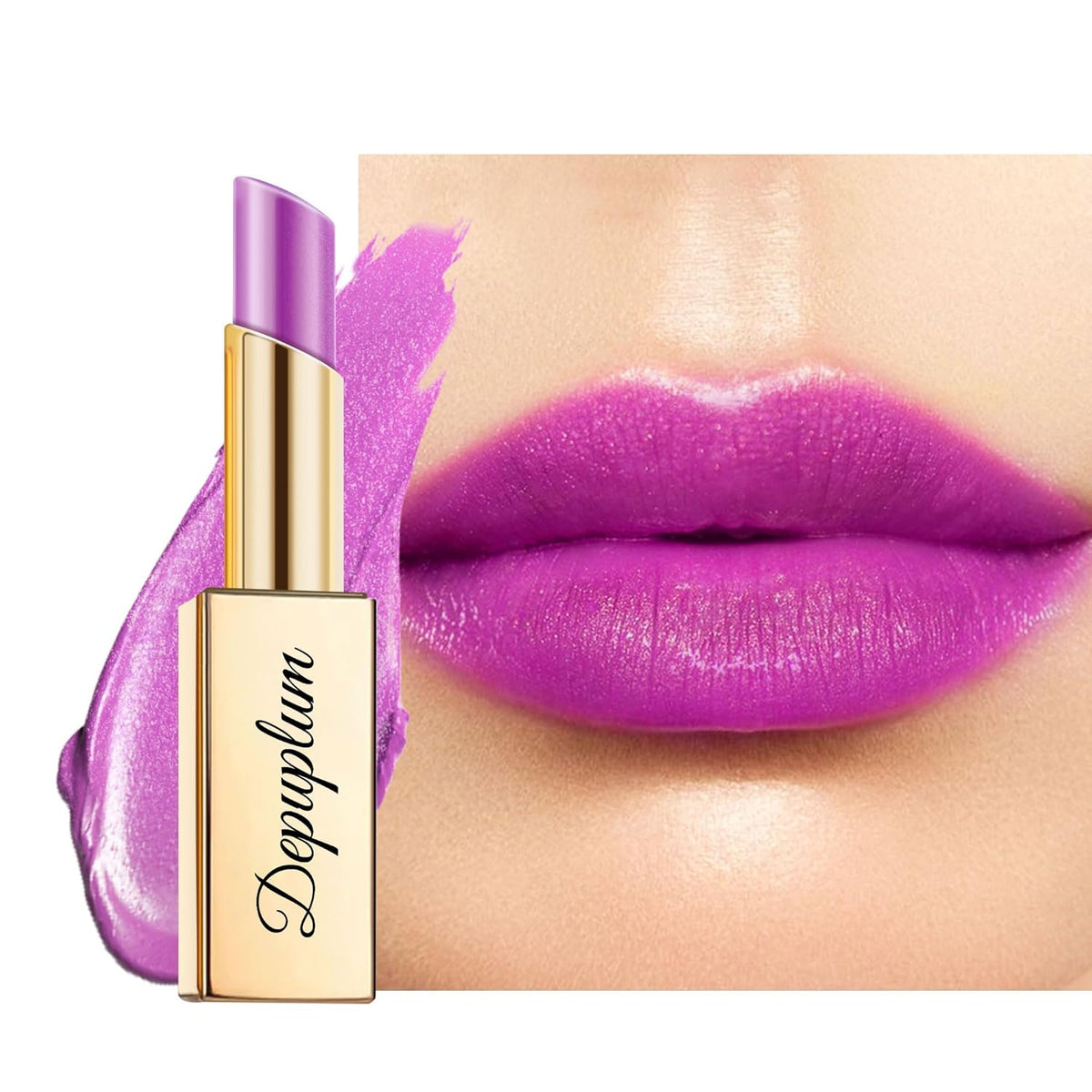 Purple Lipstick Moisturizing for Women Shimmer Tinted Lip Balm Hydrating Nourishing Lip Gloss