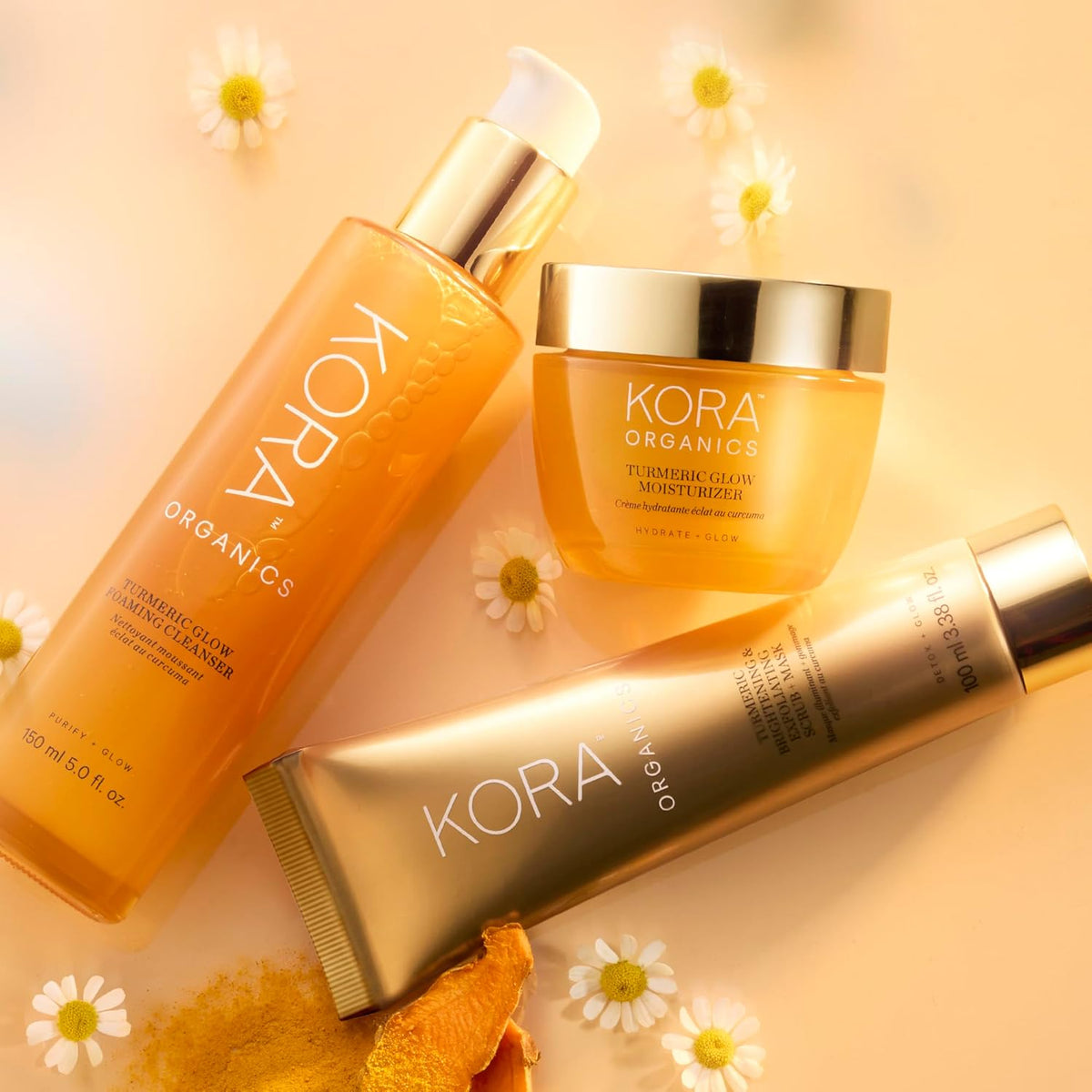 KORA Organics Turmeric Glow Foaming Cleanser, Cleanse & Nourish, Certified Organic, Cruelty Free