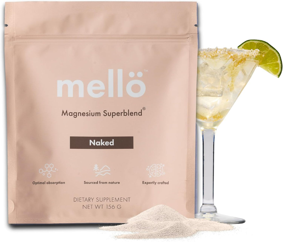 mellö Magnesium Supplement Superblend Powder - Magnesium Glycinate with L-Theanine, GABA, and 70