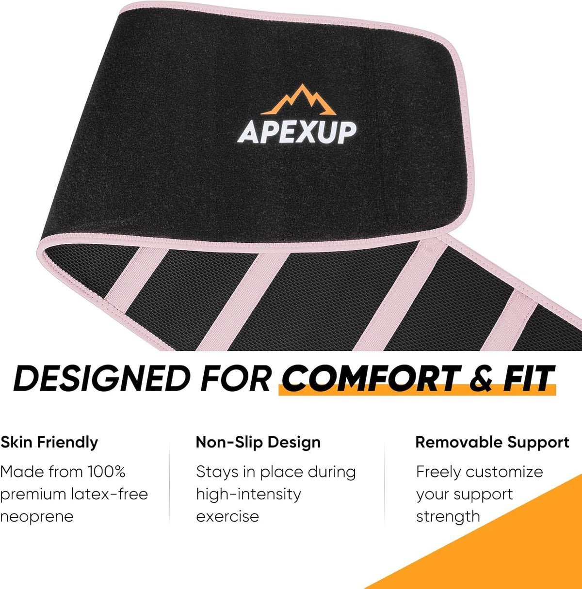 APEXUP Sweat Waist Trainer for Women and Men, Neoprene Waist Trimmer Belt Slimming Sweat Band with