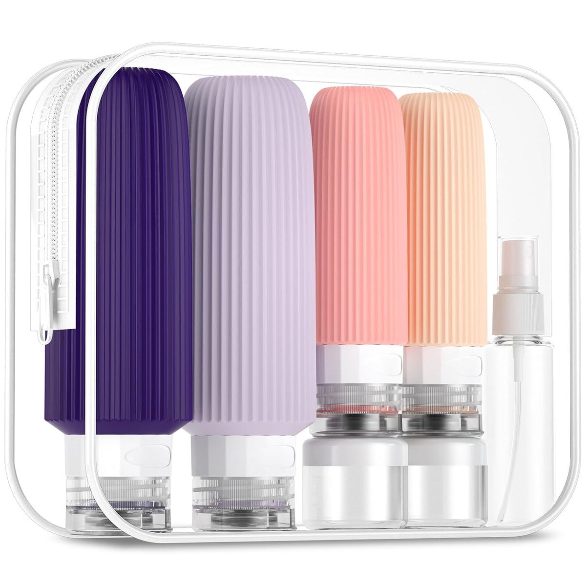 16 Pack Travel Bottles for Toiletries, Large 6oz Silicone Travel Containers with No-Drip Valve and