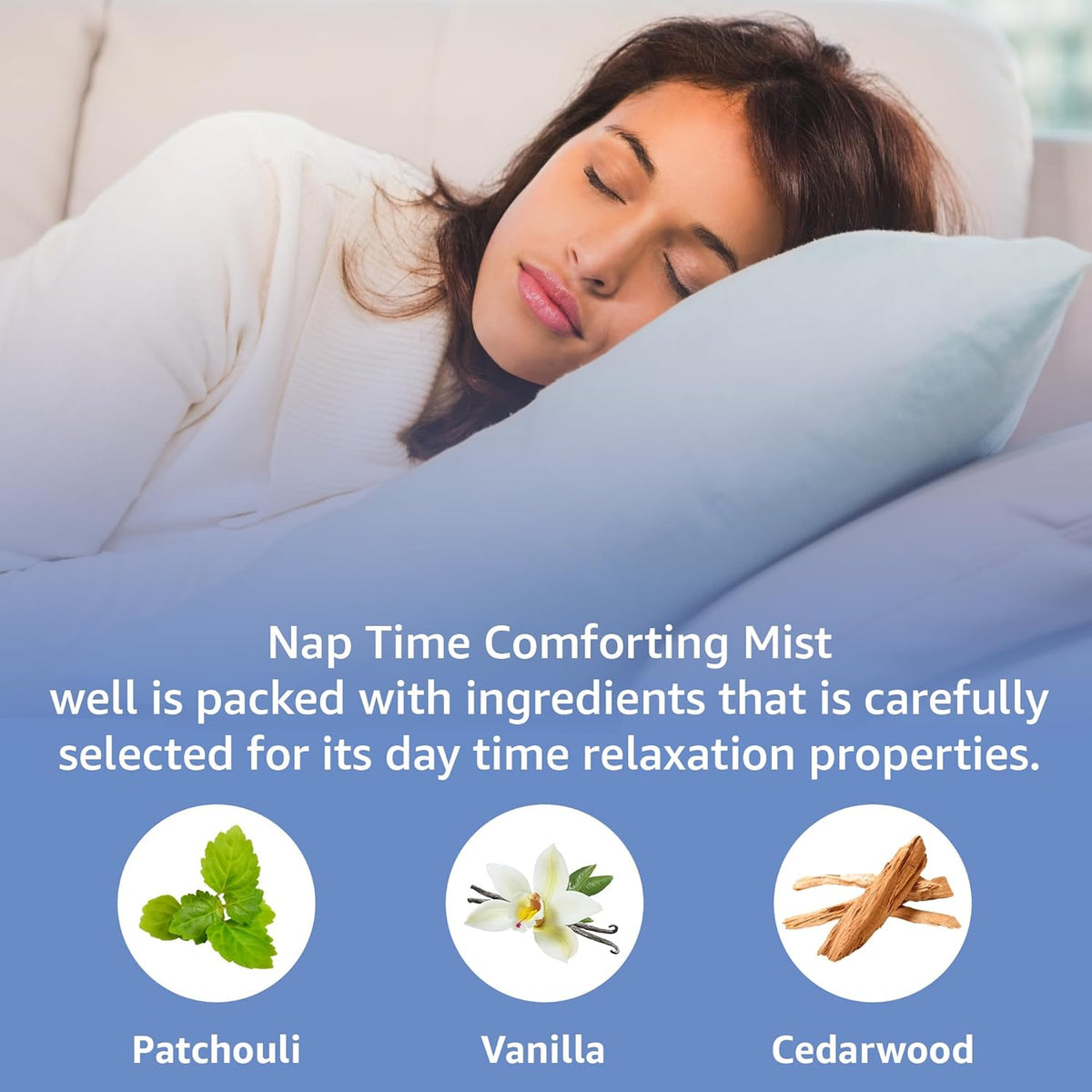 Pillow Spray Calming and Relaxing Pillow Linen Mist Vanilla Cedarwood Essential Oils Stress Relief