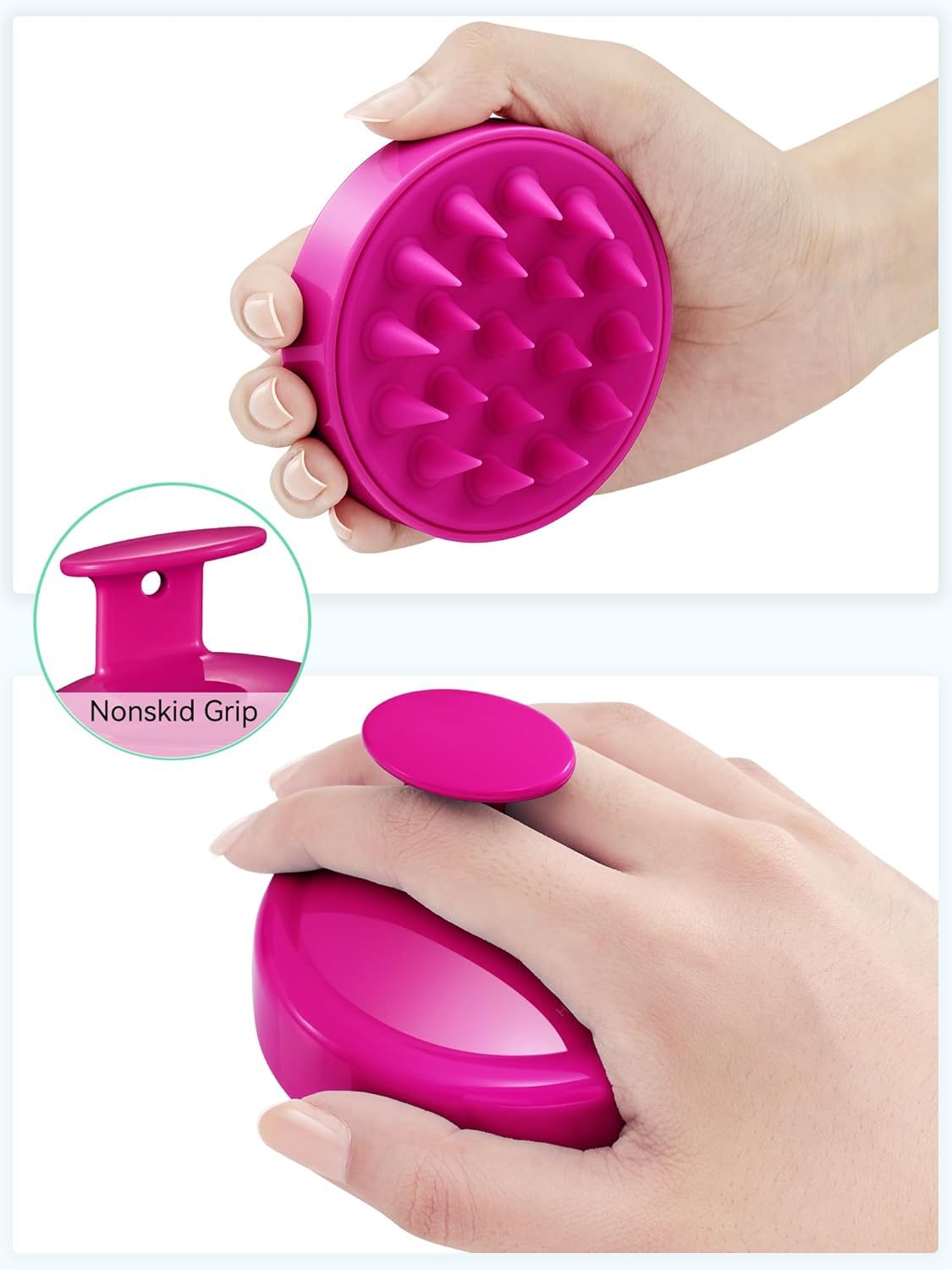 HEETA Scalp Massager Hair Growth, Soft Silicone Scalp Scrubber Shampoo Brush for Exfoliation