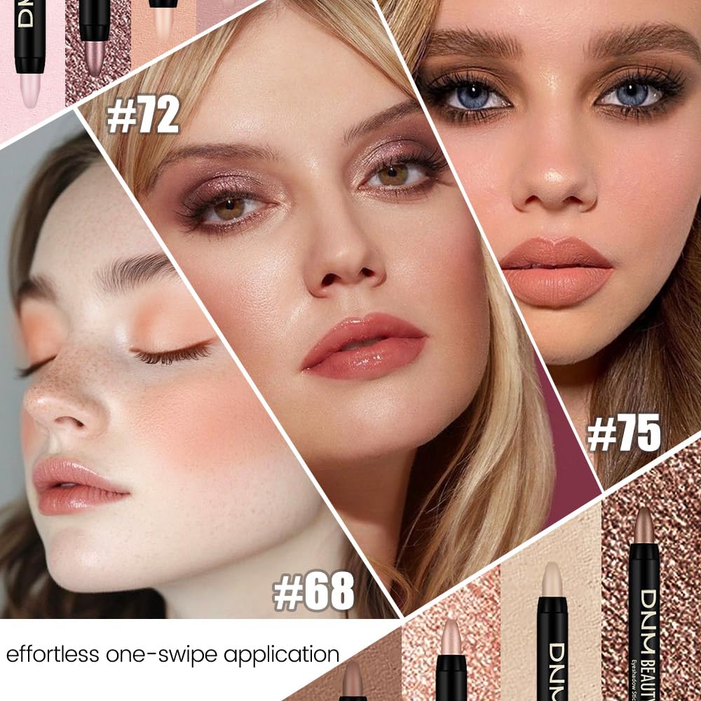 Kaely 8Pcs Cream Eye Shadow Sticks Set, Matte Shimmer Eyeliner Pencil Eyeshadow Palette Makeup, Eye