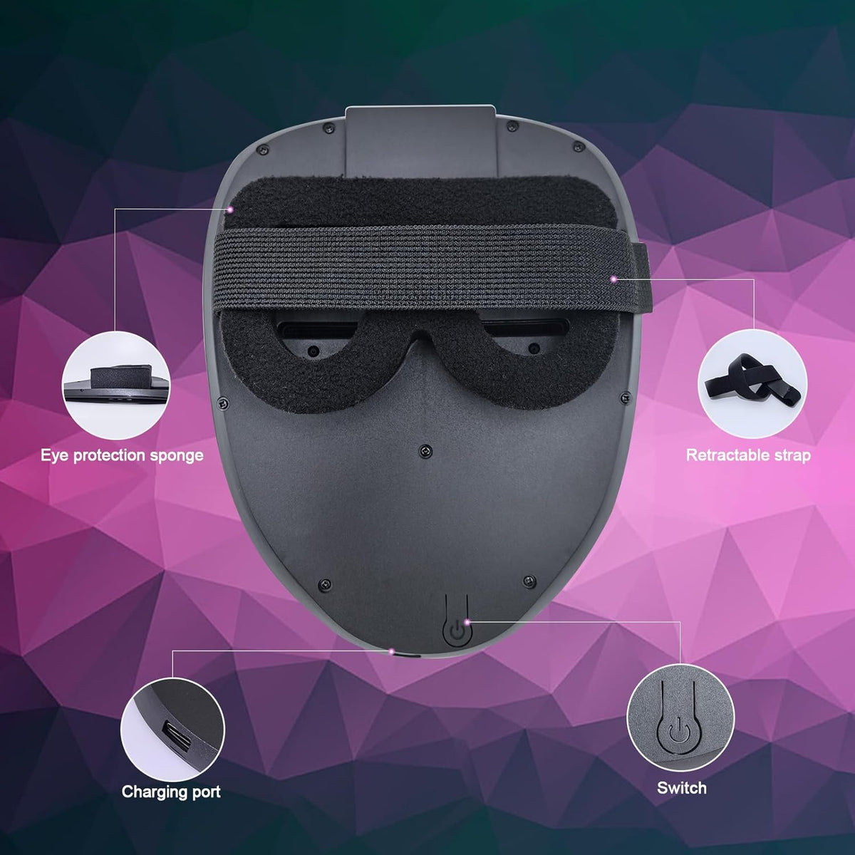 YXYaoZhengYiGeYi LED Mask with Gesture Sensing Transforming for Man/Kids, Unisex Light Up LED Face