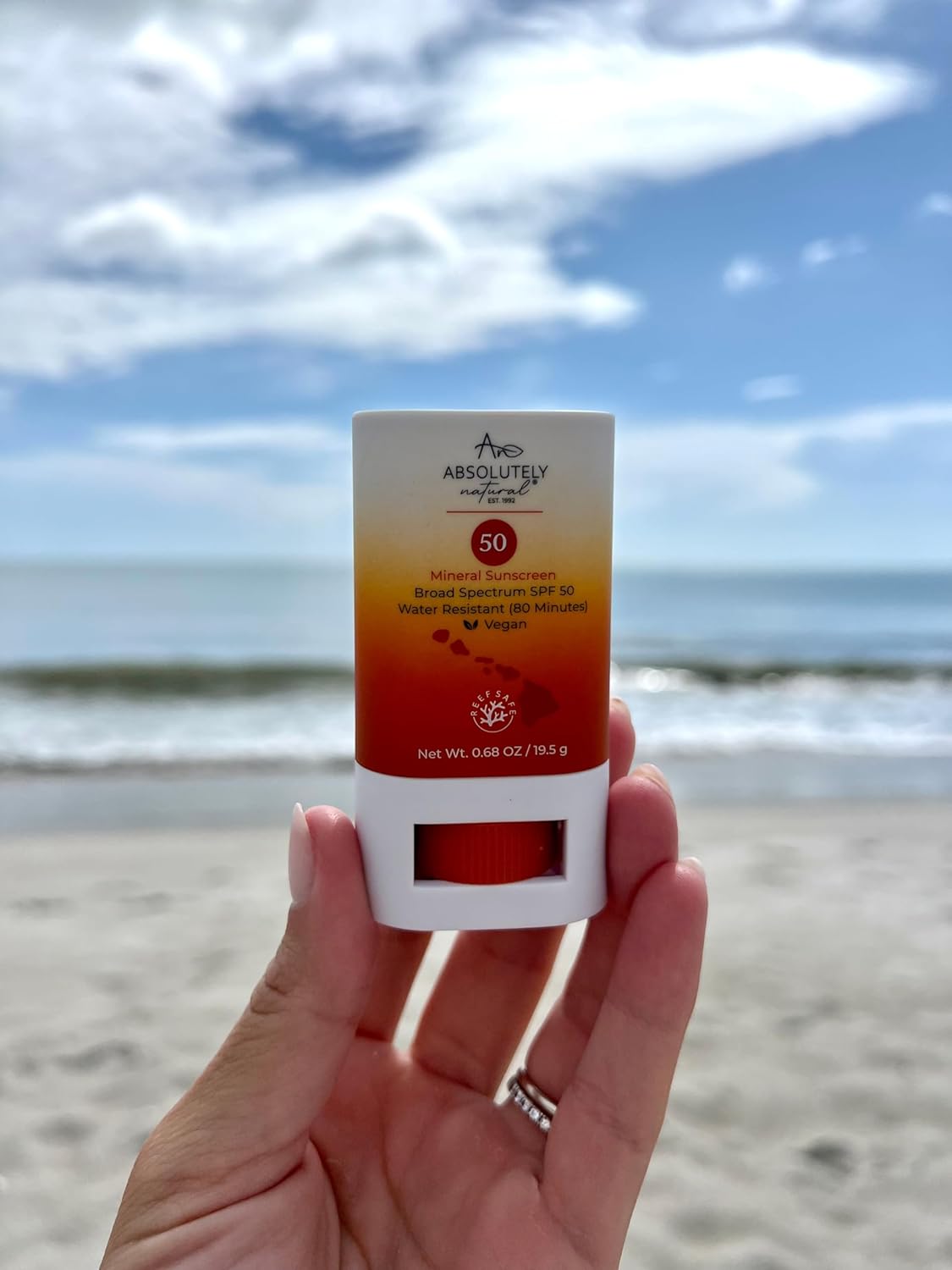 SPF 50 Mineral Sunscreen Stick with Rose Hips Oil, Cruelty Free and Reef Safe, Vegan Blend for Face