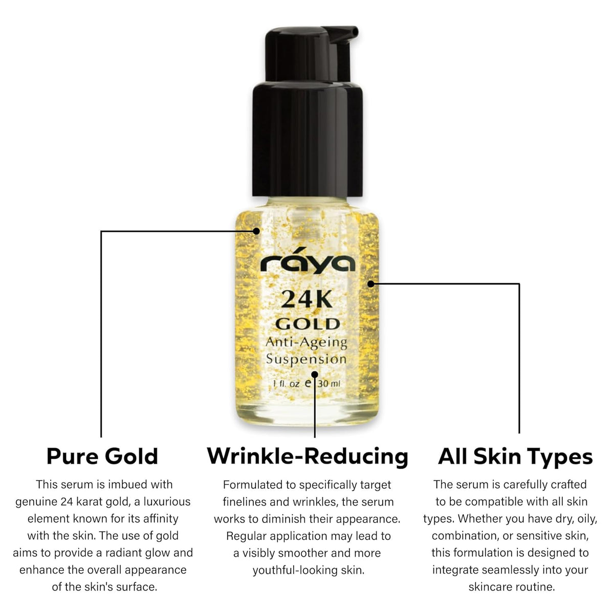 RAYA 24K Gold Anti-Aging Suspension (510) | Anti-Aging Facial Treatment Serum for All Skin Types |