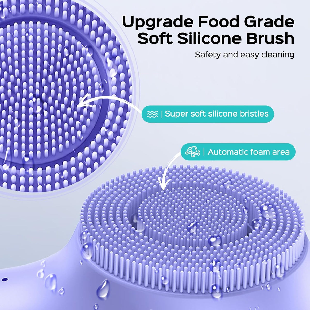 COSLUS Face Scrubber Facial Cleansing Brush: 2 in 1 Spin and Vibration Patented Tech, Silicone