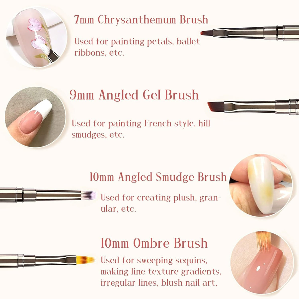 12pcs Nail Art Brushes, Nail Art Design Pen Painting Tools Professional Flower Brush Drawing