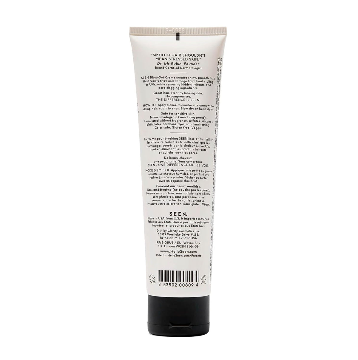 SEEN Blow-Out Creme, Fragrance Free - Non-Comedogenic & Sulfate-Free Blow Out Hair Cream- Reduces