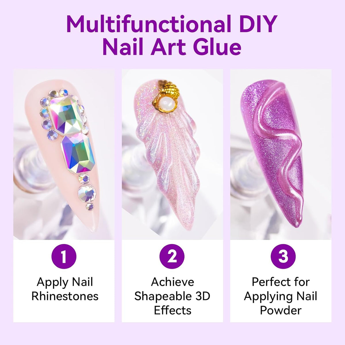 Makartt Rhinestone Glue for Nails 12PCS 30ML, Super Strong Gel Adhesive for Nail Salon, 3D Nail