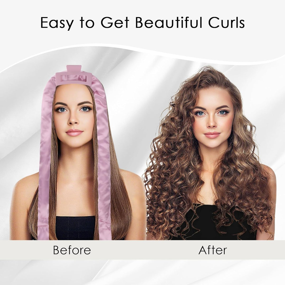 weiwei Satin Heatless Curlers Hair Curler, No Heat Curls Overnight Hair Curlers to Sleep In