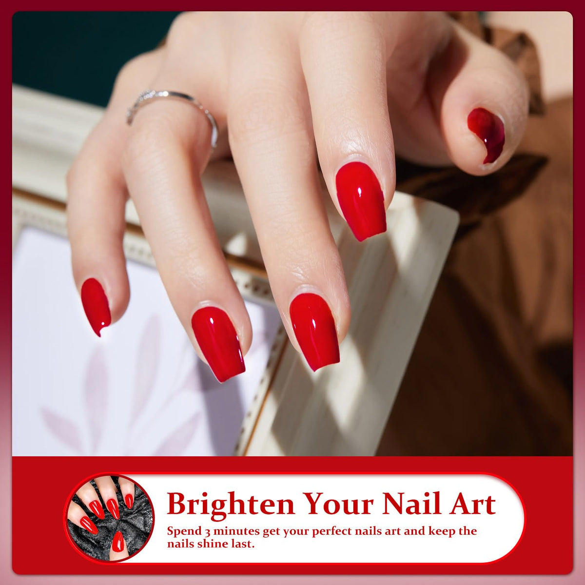 Major Dijit Quick Dry Nail Polish Rose Red Summer Nail Lacquer for Nail Art Regular Nail Polish