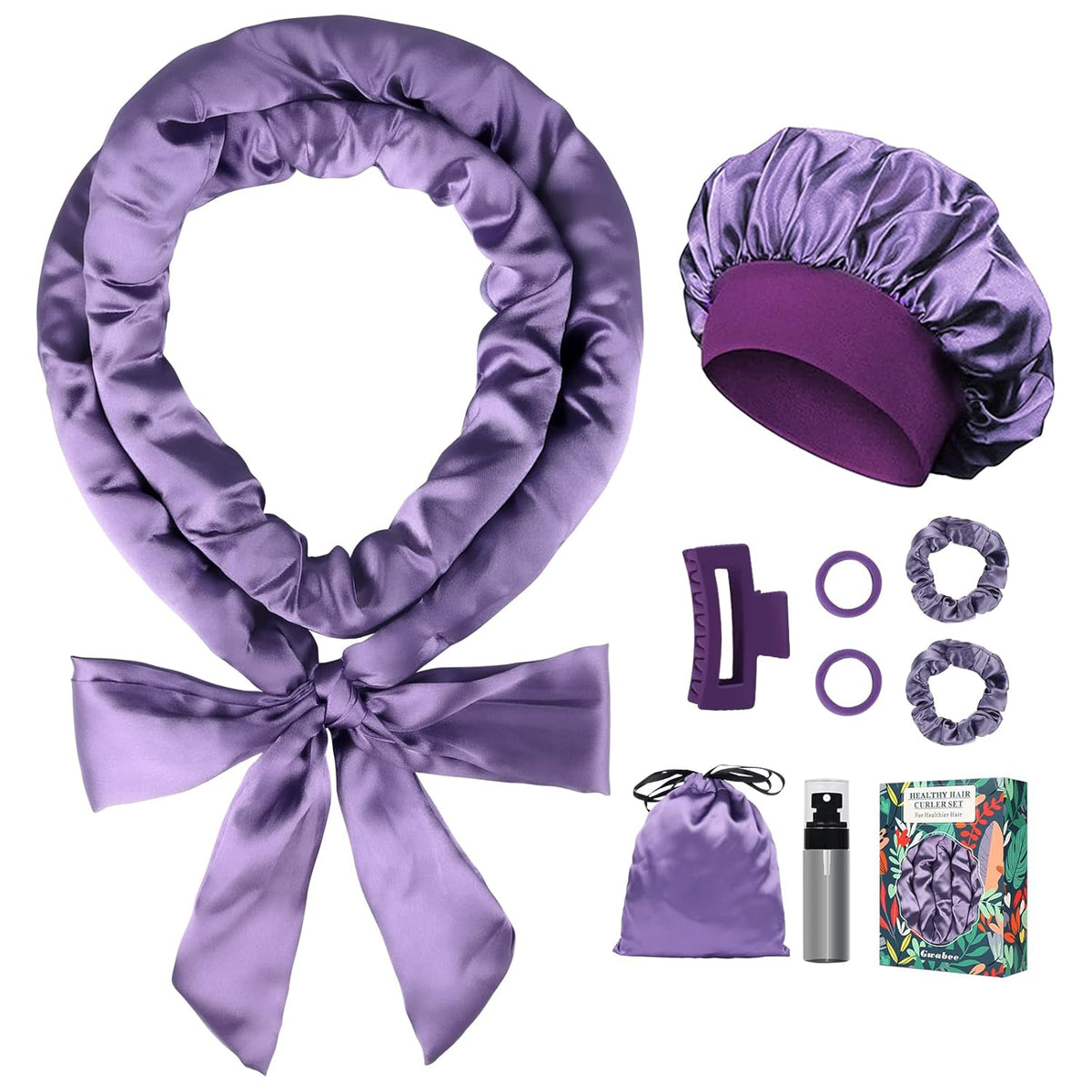 Satin Heatless Curls Overnight Hair Curlers to Sleep In Hair Curler Rollers No Heat Hair Wrap for