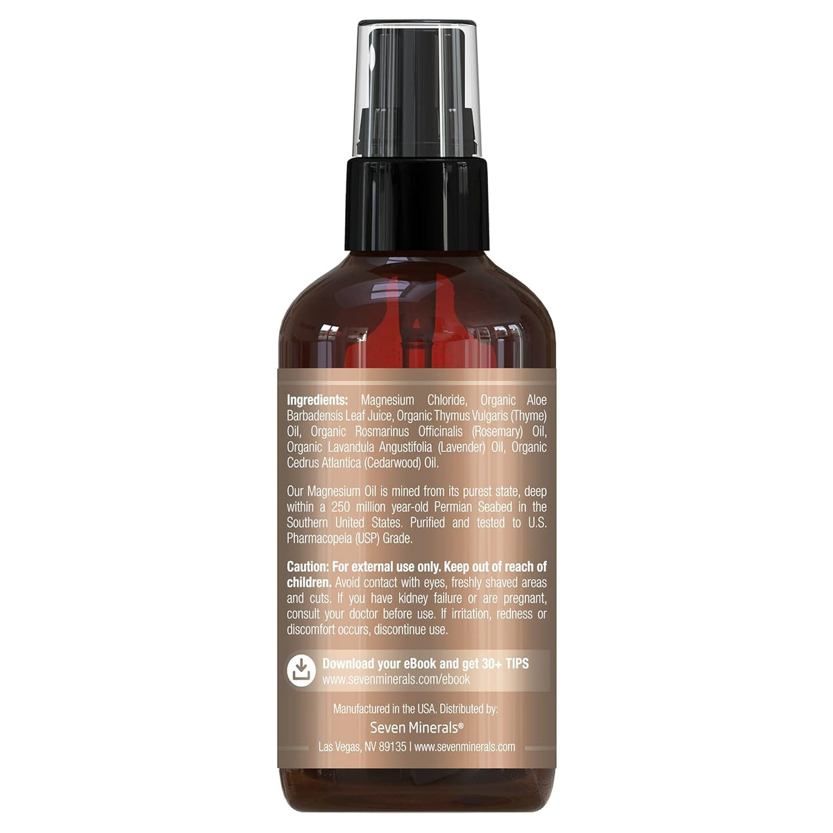 Seven Minerals Anti-hair Loss Treatment - Magnesium Spray for Men and Women | Made in USA - 100