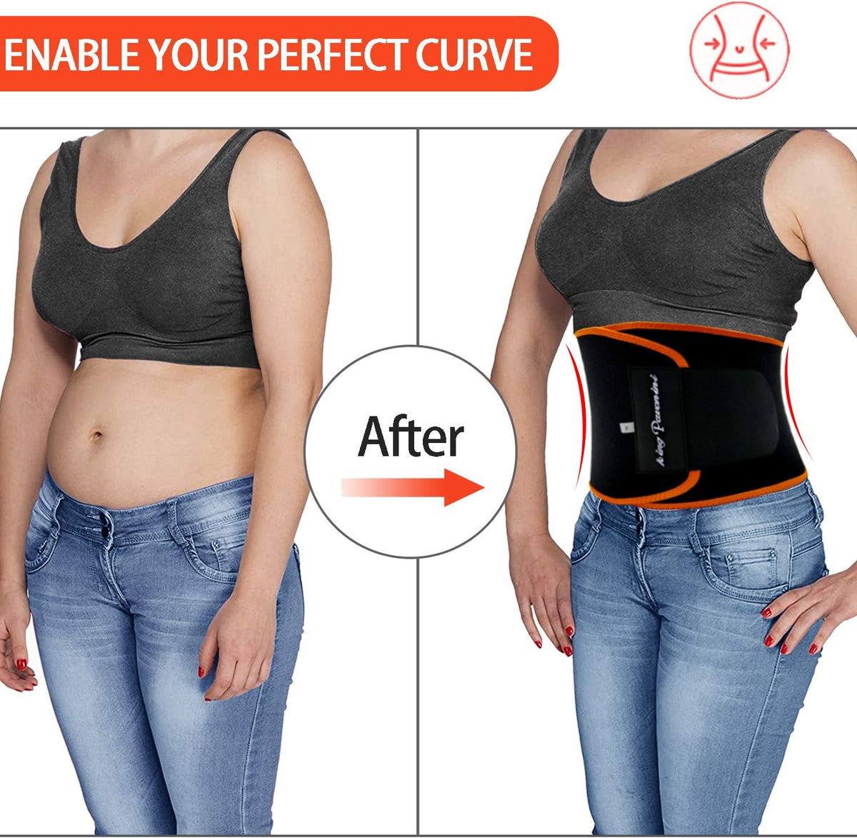 KingPavonini Waist Trimmer for Women & Mens Waist Trainer Sweat Belt Plus Size, Upgraded