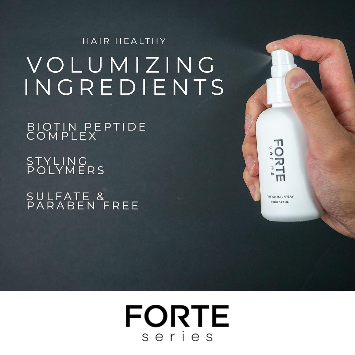 Hair Thickening Spray by Forte Series | Men's Hair Volume Spray | Hair Volumizer with Biotin