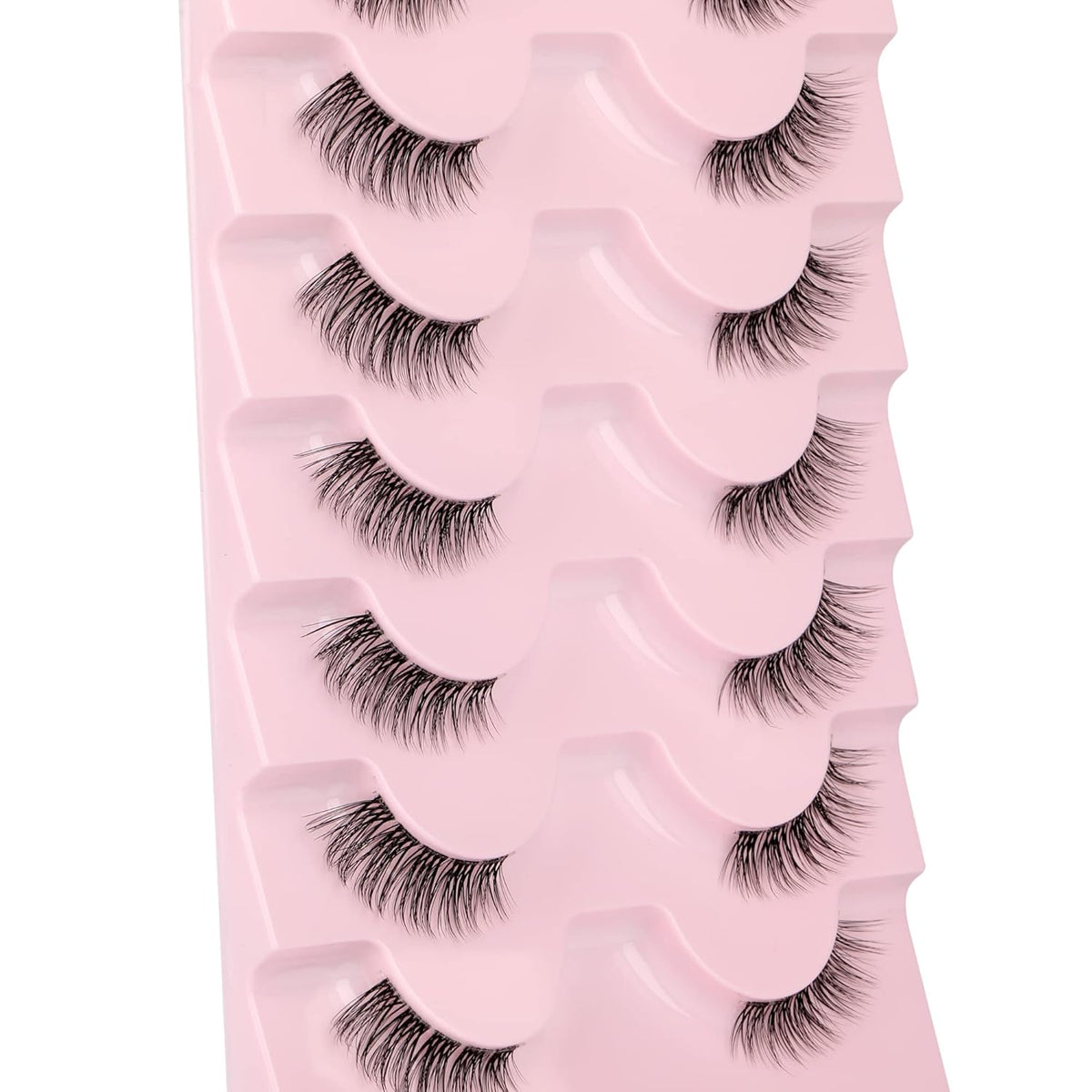 JIMIRE Half Lashes with Clear Band Cat-Eye Lashes Fluffy Wispy Accent False Eyelashes Natural Look