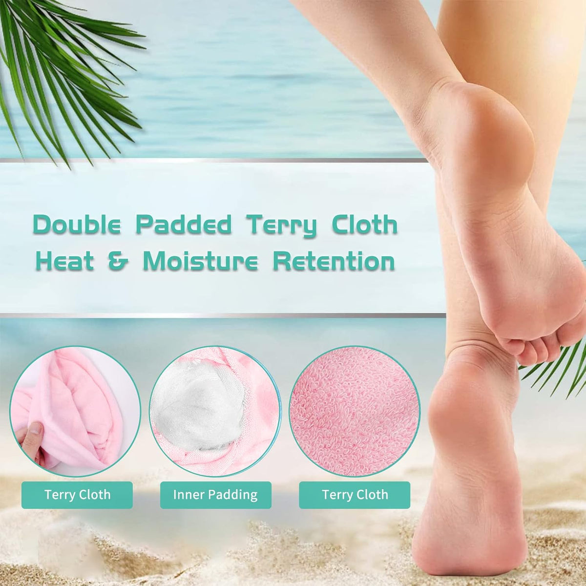 Paraffin Wax Bath Terry Cloth Gloves & Foot Liners, Paraffin Wax Machine Heated SPA Mittens Foot