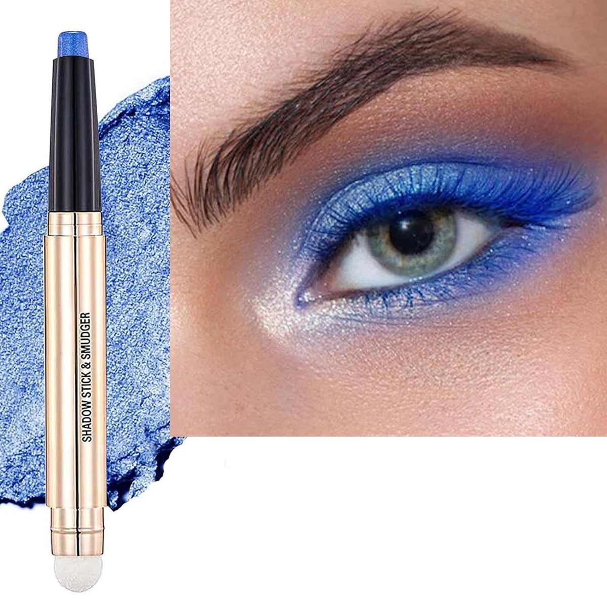 Blue Eyeshadow Stick Makeup, Highlighter Matte Cream Eye Shadow Pencil, Waterproof Hypoallergenic