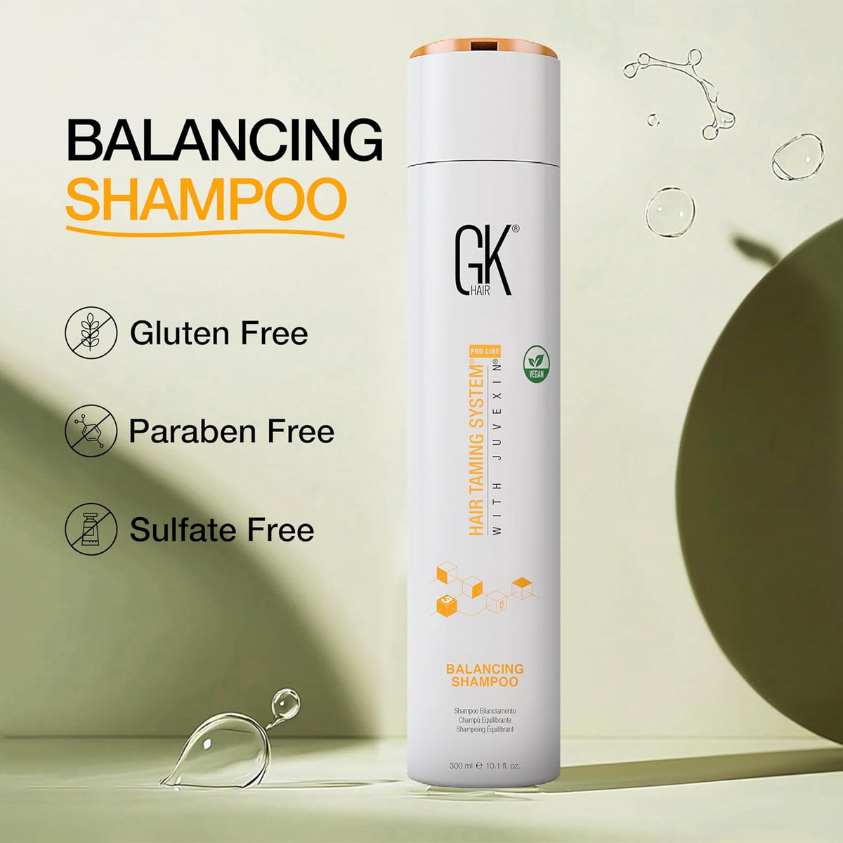 GK HAIR Balancing Shampoo Cleanses and Removes Buildup with Keratin Treatment For Oily Control