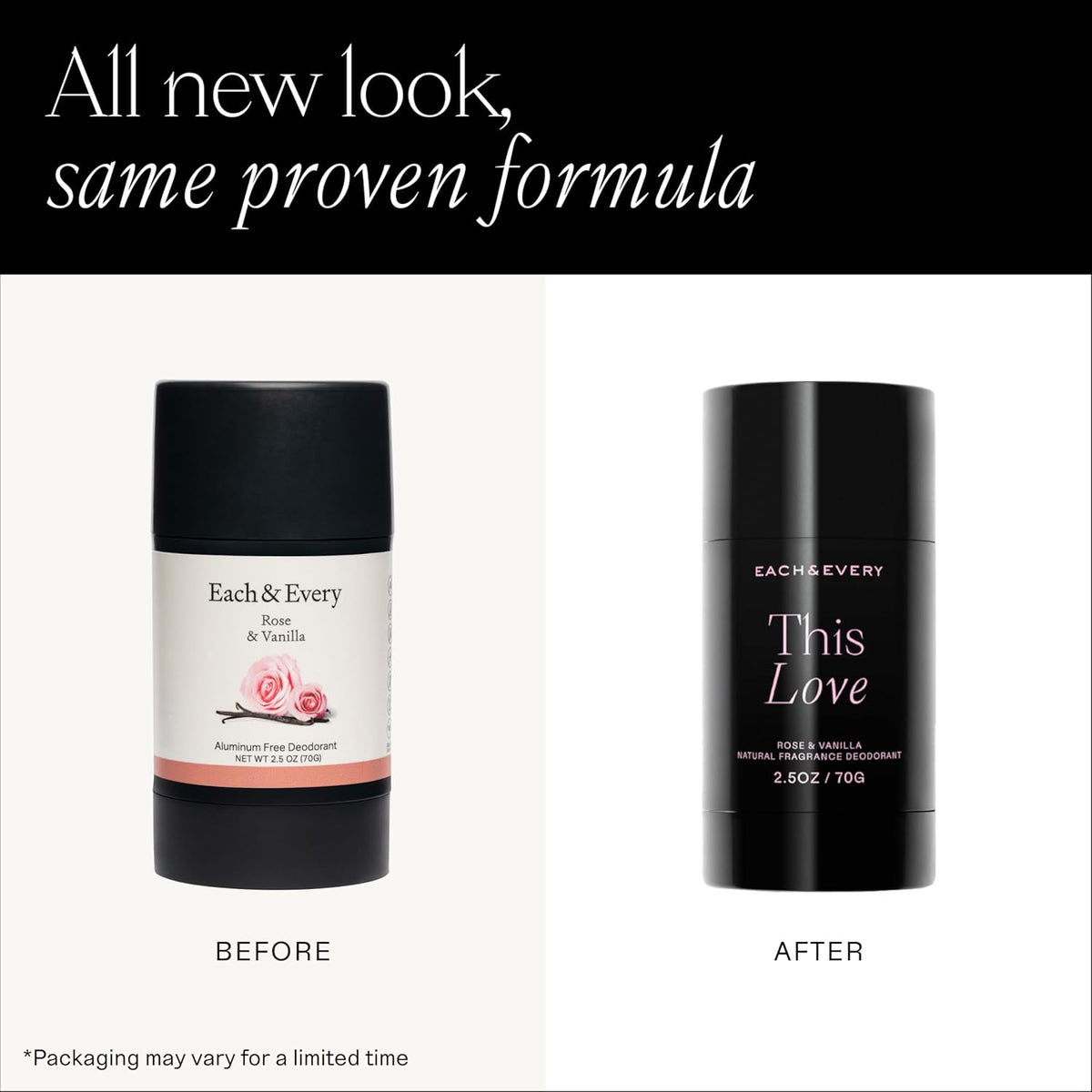 Each & Every Aluminum Free Deodorant for Women & Men, Rose & Vanilla - All Natural Deodorant for