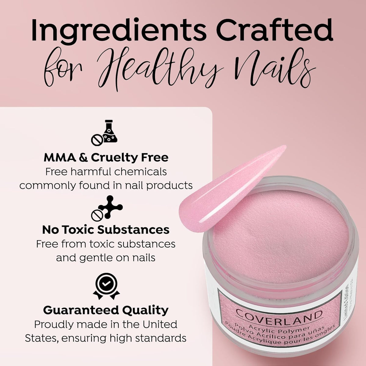 Tones Coverland Acrylic Nail Powder "Pink Sorbet" - Limited Edition Acrylic Powder for Nail Design