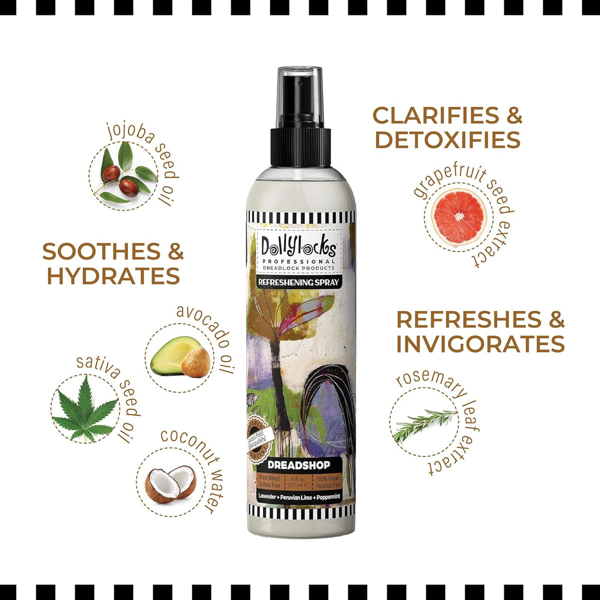 Dollylocks Refreshening Spray - Dreadshop - Plant Based Loc Hair Care Products, Residue-free and