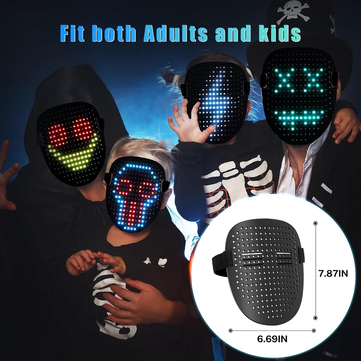 Mr.Pang LED Mask Light up Mask with Gesture Sensing, Cool Face Transforming Mask, Perfect Gifts for