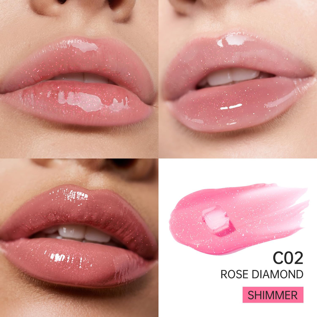 Catkin Lip Plumper Gloss, Tinted Lip Serum with Hyaluronic Acid & Jojoba Oil, Non-sticky Volumizing