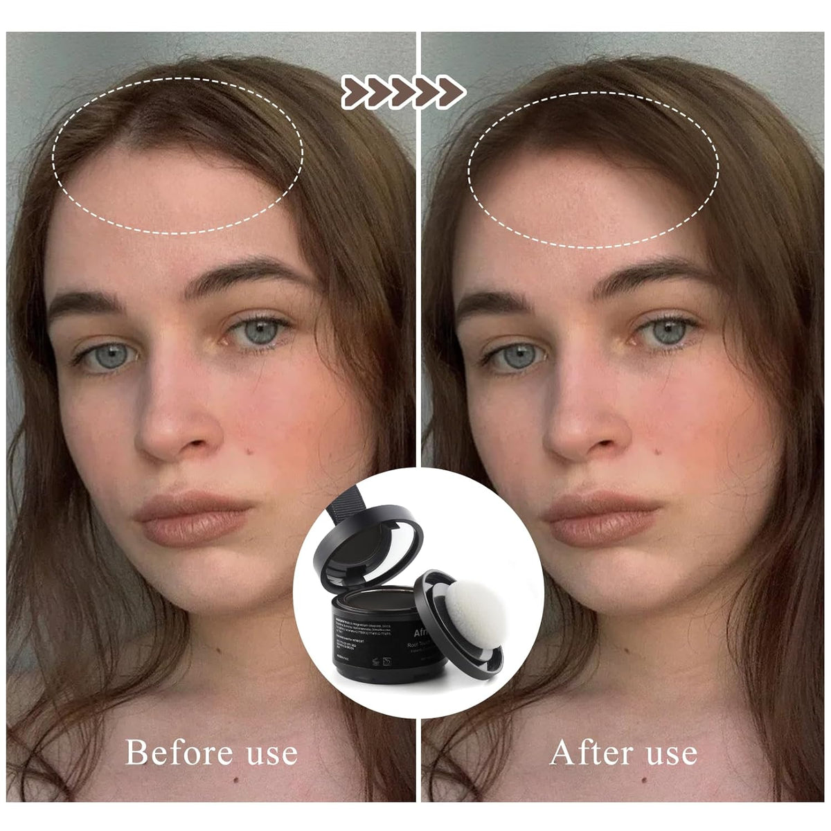 Instant Hairline Powder, Root Touch Up Hair Color for Gray Coverage and Thinning Hair, Root Cover
