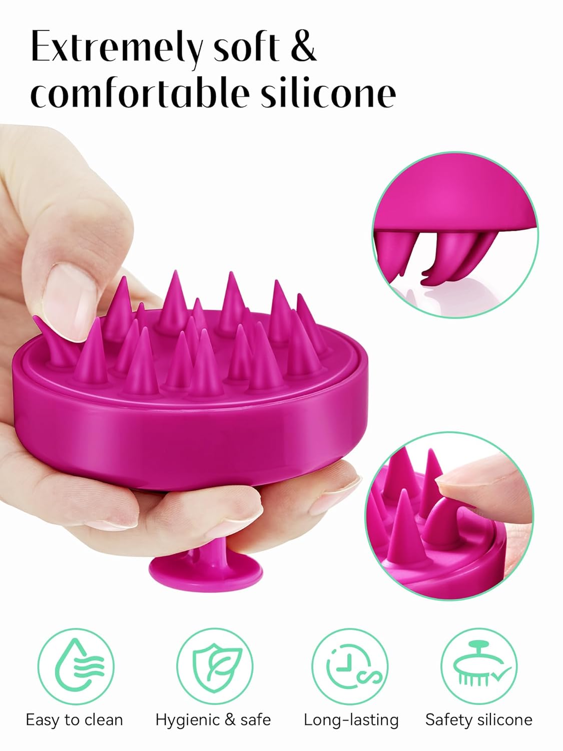 HEETA Scalp Massager Hair Growth, Soft Silicone Scalp Scrubber Shampoo Brush for Exfoliation