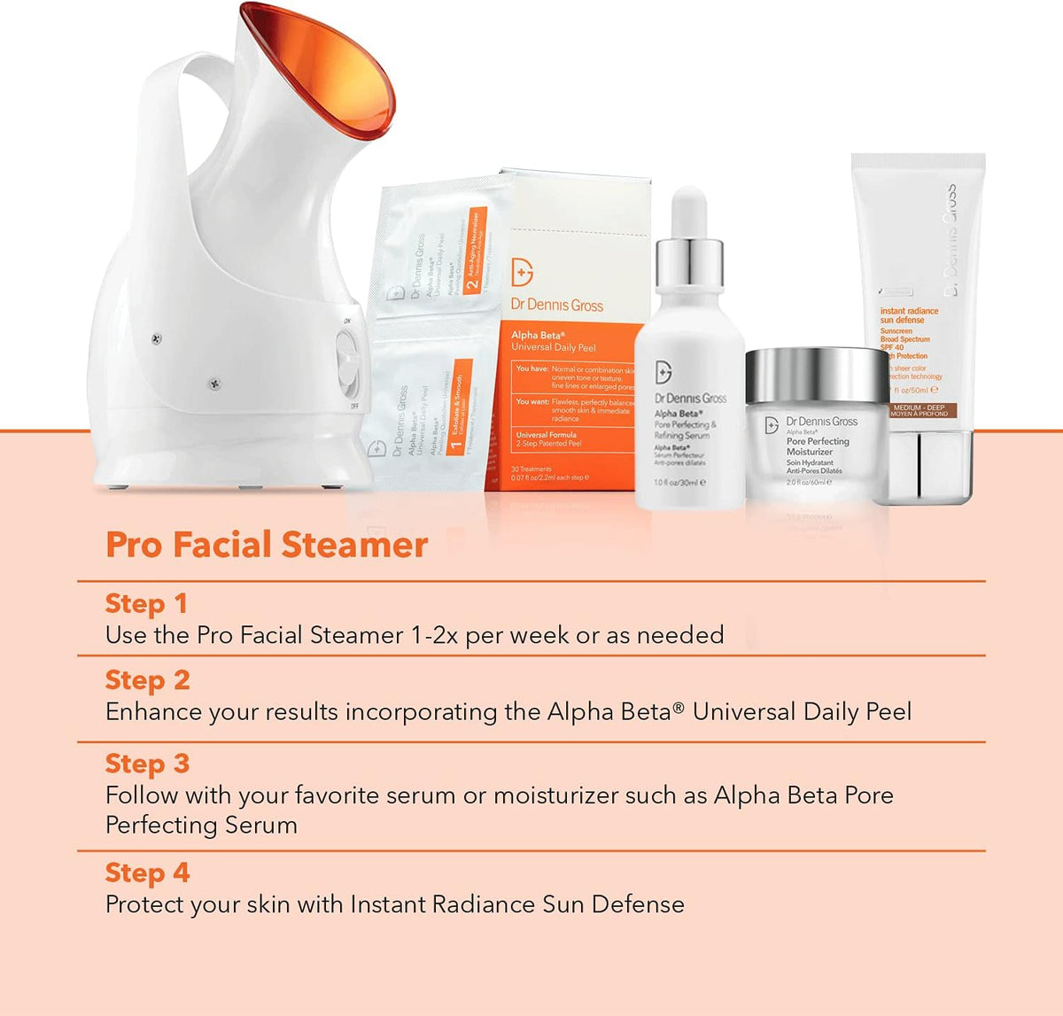 Dr. Dennis Gross Pro Facial Steamer for Facial Deep Cleaning: Infuse Skin with Hydration, Clarify