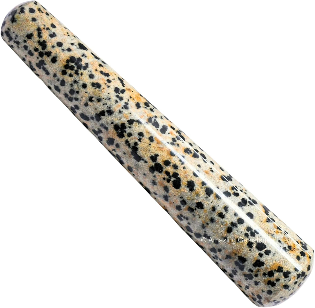 Amazing Gemstone Dalmatian Jasper Crystal Wand Massage Stick - Pelvic Wand Gua Sha for Adults