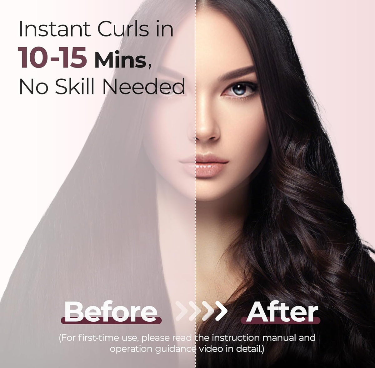 Automatic Curling Iron 1 1/4 Inch, Rotating Ionic Hair Curler Wand with 3 Temperatures, Anti-Scald